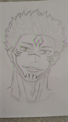 Jujutsu Kaisen – Sukuna Pencil Drawing👀✨ #art #sketch #viral #anime #sukuna #pencilportrsit #jjk