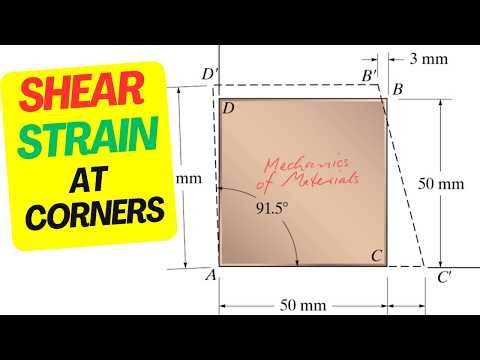 Engineering Shear Strain Calculation Example | Solid Mechanics