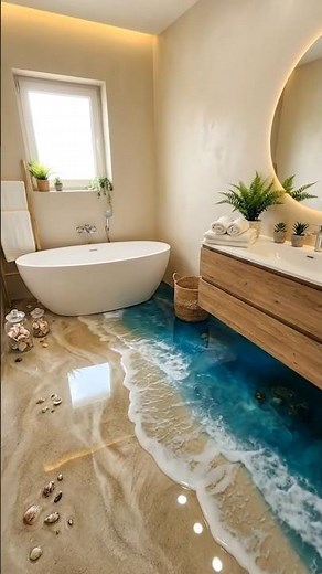 This Beach Floor is 100% Epoxy! 🌊😳 Unreal Transformation 🔥