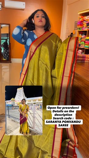 SELAI NAYAKI™ | Handloom Sarees| Devendra Madisars on Instagram: "PREORDERS ARE OPEN FOR 6 YARDS (NORMAL SAREE WITH BLOUSE) PRICE 2950/- Very excited to bring this crowd favourite saree back! We are taking preorders for 6 yards (normal saree with blouse) alone! The sarees will be woven with blouse. Total length of the saree will be 7 meters! 6 meters for saree and rest for blouse Please order it online on www.selainayaki.com Price 2950/- WAIT TIME 4-5 WEEKS. The saree is on preorder and wait tim