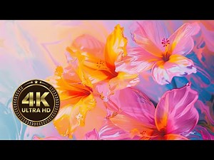 Abstract Flower Art Background Relaxing Video - 4K 3D Screensaver Floral Animated Wallpaper No Music
