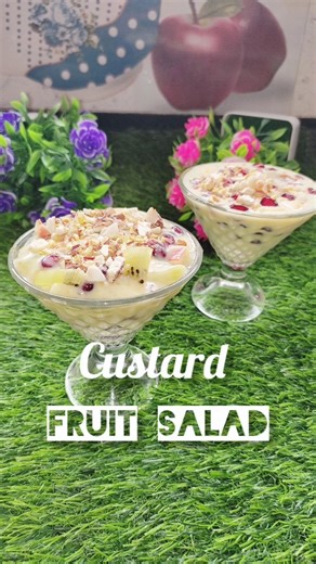 Easy Desserts|🍎🥝 Custard Fruit Salad 🍎🥝|#shorts #vairalvideo #fruitsalad #trending #ytshorts #food