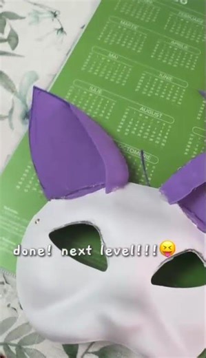 Making a calico cat mask!!🐱💕