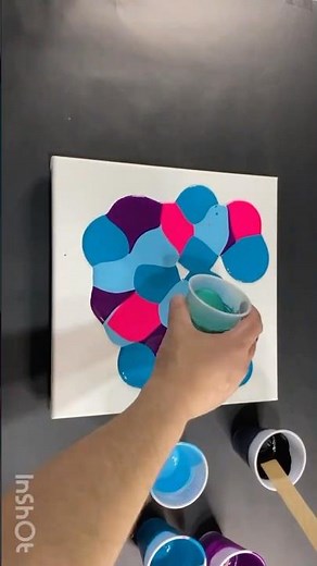 Acrylic Pouring Vibrant Swipe | Abstract Fluid Art Technique