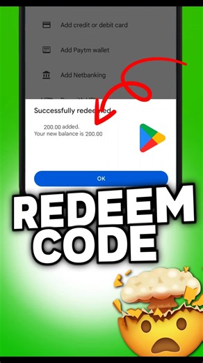 REDEEM CODE FOR GOOGLE PLAY | GOOGLE PLAY REDEEM CODE कैसे मिलता हे? #redeemcode #shorts