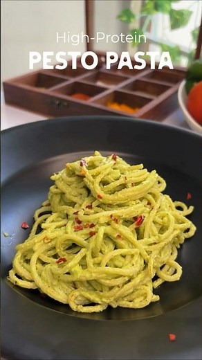High protein pesto pasta🍝