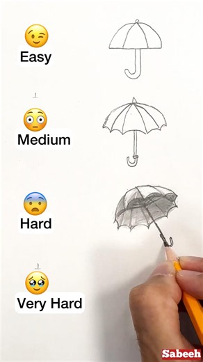 How to draw Umbrella ☂️ (Art Levels) #umbrella #art #drawing #sketch #shorts #pencildrawing #viral