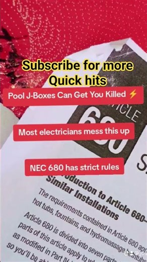 NEC 680 Pool J-Box Rules #shorts #nec