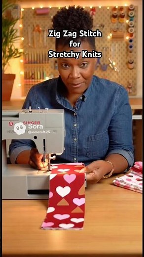 Use zig zag stitch for stretchy knits on your singer sewing machine. #beginners #tutorial