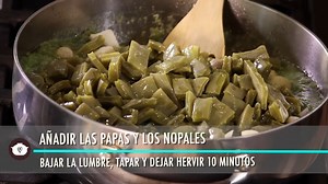 Bistec con nopales y papas en salsa verde - Cocina con Conexión - Sonia Ortiz con Juan Farré- Receta | Cocina al natural