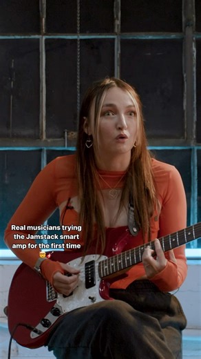 Real musicians, REAL reactions to trying out the Jamstack 2 amp for the first time🎸✨🤯 #jamstack #jamstackamp #smartamp #practiceamp #guitaramp #bassamp | Jamstack
