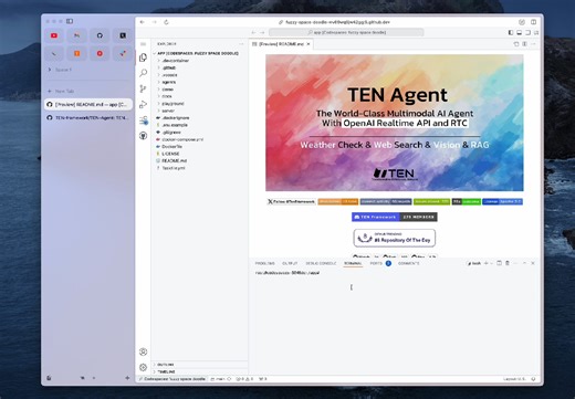GitHub Codespace 云端跑 TEN Agent ｜ 解决环境和系统的终极方案 | 免费