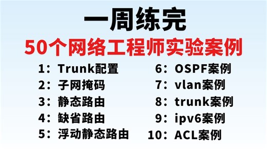 【全50集】2026最新最全eNSP实验配置全套保姆级教程，零基础入门到精通，全程干货无废话，七天练完这些，你的网络工程就封神了！（附ensp实验教程分享）