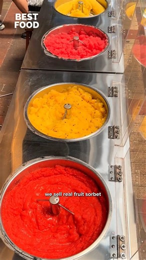 Real fruit sorbet at Central Market!✨📍B CHILL, Central Market Kasturi Walk (kiosk infront of Mixue)