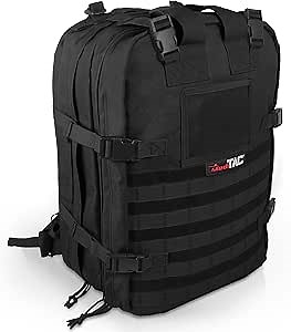 MediTac Deluxe Special Ops Tactical Field Medical Stomp Pack - Largest Backpack for all Gear & Equipment - Black