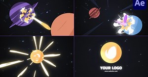 Planet Bounce Asteroid Logo for After Effects