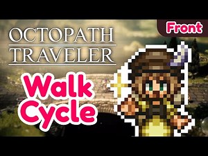 Studying Pixelart: Walk Cycle - Octopath Traveler - Front
