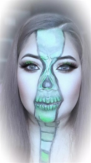 👻 Halloween Makeup Look 👻 #skullmakeup #halloween #happyhalloween