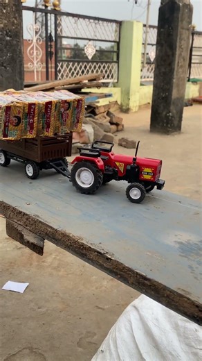 Mini tractor kids pulling overload trolly #tractor #minitractor #kidstractors