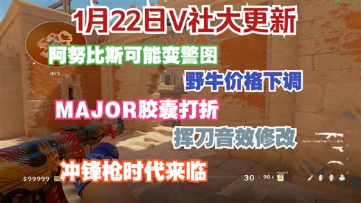 【1.22日V社更新】阿努比斯重做后再回图池，新增五张社区地图，MAJOR胶囊进入打折阶段
