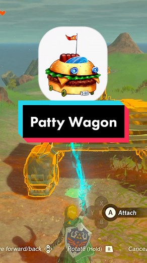 I built the Spongebob Patty Wagon in Tears of the Kingdom #totk #tearsofthekingdom #ultrahand #ultrahandconstruct #creative #spongebob