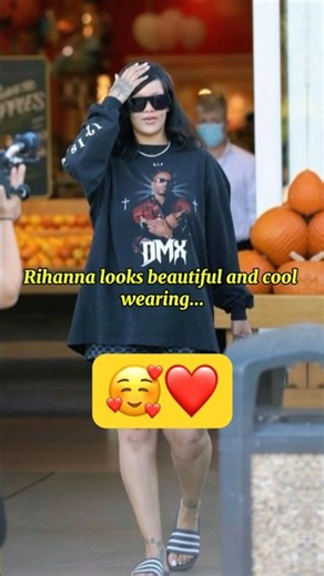 Rihanna looks beautiful and cool in rareBalenciaga × Yeezy DMX shirt! * #rihanna #dmx #fashion