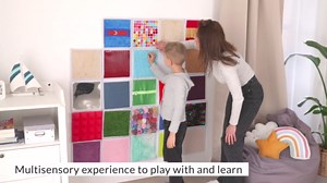 Sensory Wall Panel for Kids | 24 Pcs Sensory Squares | Sensory Tiles for Wall and Floor | Sensory Mats | Sensory Room Must Haves | Equipment for Sensory Needs | Sequin Flip Board
