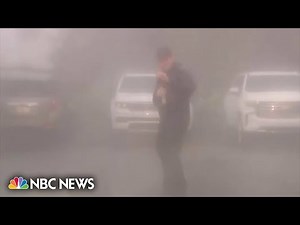 NBC reporter braves strong winds from Hurricane Idalia during report from Perry, Florida