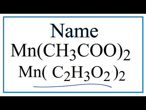 How to Write the Name for Mn(CH3COO)2