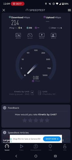 kinetic by Windstream home Internet speed test