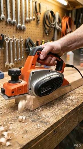 Precision Electric Hand Planer in Action
