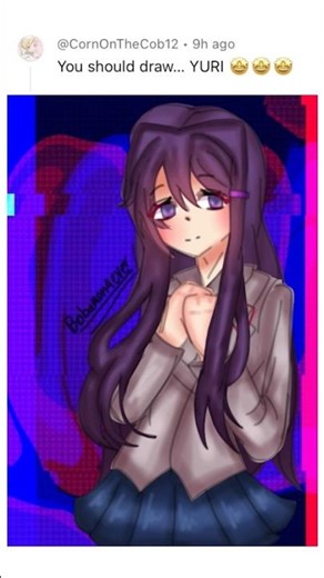 Drawing your suggestions!|| suggestion by ‪@CornOnTheCob12‬ !!!|| #art #ddlc #ddlcyuri #yuri