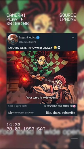Tanjiro gets thrown by akaza 😂💀 #shorts #shortsfeed #viralshorts