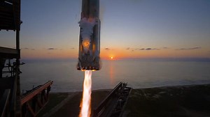 SpaceX Mechazilla Close-up: Tower Catches Starship Super Heavy Booster FriendsofNASA.org: Following a successful liftoff, ascent, stage separation, boostback burn, and coast, the Super Heavy booster performed its landing burn and was caught by the chopstick arms (Mechazilla) of the launch and catch tower at Starbase in Boca Chica, Texas, on October 13, 2024. "Thousands of distinct vehicle and pad criteria had to be met prior to the catch attempt, and thanks to the tireless work of SpaceX enginee