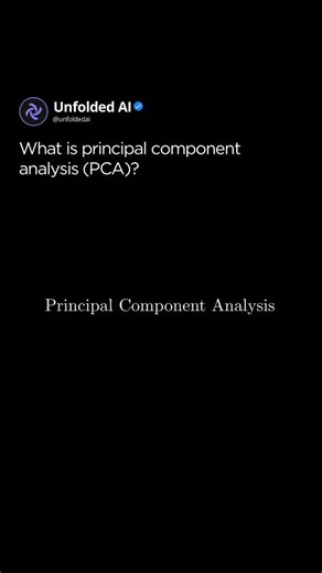 AI Unfolded | Artificial Intelligence on Instagram: "Principal Component Analysis (PCA) is a dimensionality reduction technique for simplifying data by projecting it onto a smaller set of orthogonal directions called principal components. These components capture the maximum possible variance in the data, meaning they preserve the most important patterns while discarding noise and redundancy. By keeping only the top components, high-dimensional data can be compressed into a lower-dimensional rep
