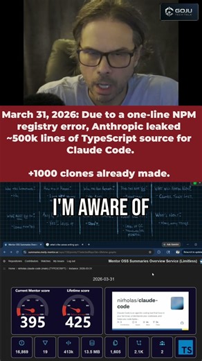 Due to a one line script error, Anthropic leaked 500k Claude Code source