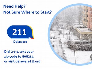 Cold weather can disrupt utility services and make bills harder to manage. If you’re struggling to pay for heating, electricity, water, or gas because of the snow and ice, Delaware 211 can link you to programs that may help. Dial 2-1-1, text your zip code to 898211, or go to delaware211.org for support. #de211 #LiveUnited #NetDE | Delaware 211