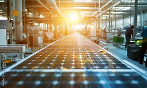 Video of a Solar Panel Manufacturing Line in a Modern Industrial Factory
