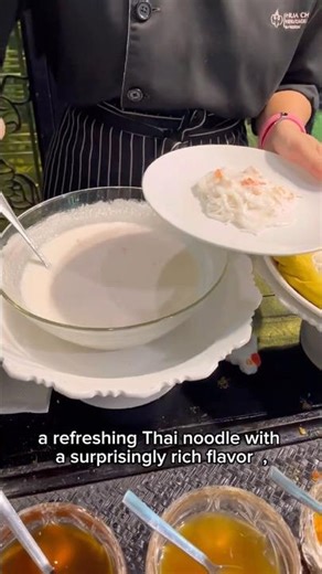 Try Kha Nom Chin Sao Nam, the Sweet Thai Rice Noodle #thaifood #food #foodtravel #visitthailand