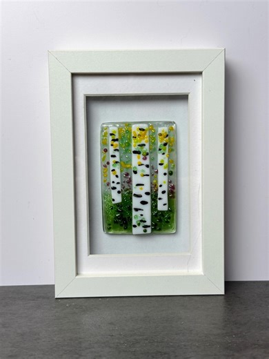 Fused Glass Birch Trees, Framed - Etsy