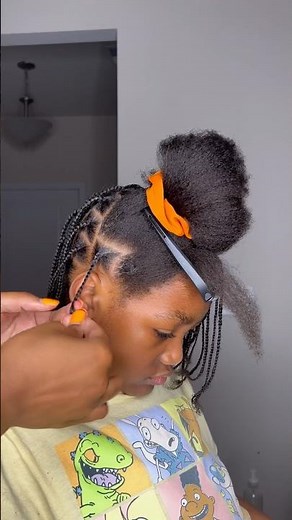 Medium box braids no extensions on natural hair #boxbraids #braids #naturalhair #braidstyles #shorts