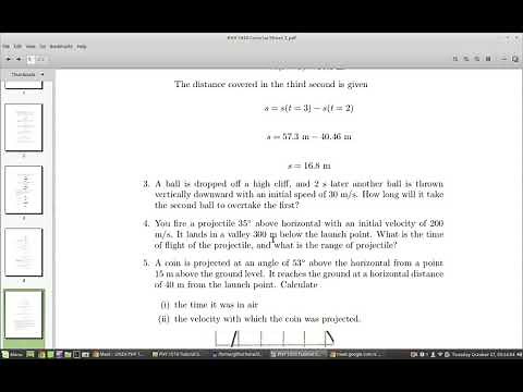 UNZA PHY 1010 Tutorial Sheet 2 TG 17, 18 & 28 Kinematics Questions 2, 3 and 4 SOLVED