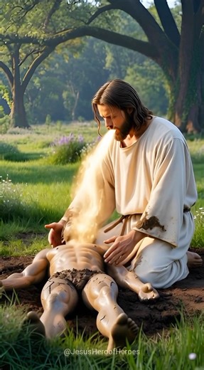 The First Man Opens His Eyes — Genesis 2:7 | Cinematic Creation Scene #jesus #angel #miracle #god