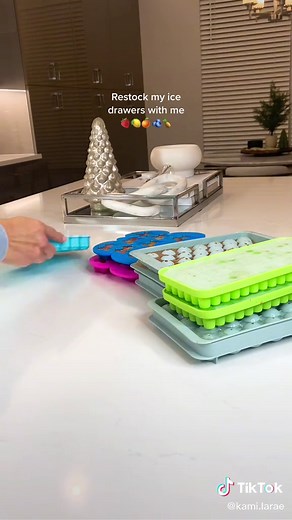 INFUSED ICE DRAWER🍓🍊🍋🍍🫐 #restock #asmr #asmrsounds #fyp #ice #icedrawer #coffeeice #infusedice #fruitice #icetok #chocolateice