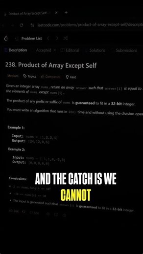 Product of Array Except Self | Optimal O(n) Solution Explained | LeetCode 238