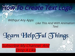 How To Make Animation Text Logo