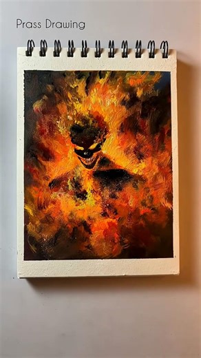 without paint brush drawing Ghost rider drawing #drawing #ghostrider