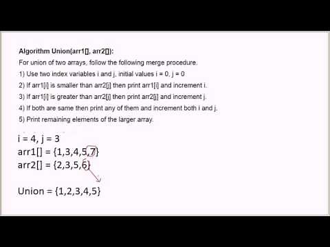 Union and Intersection of two sorted arrays | GeeksforGeeks