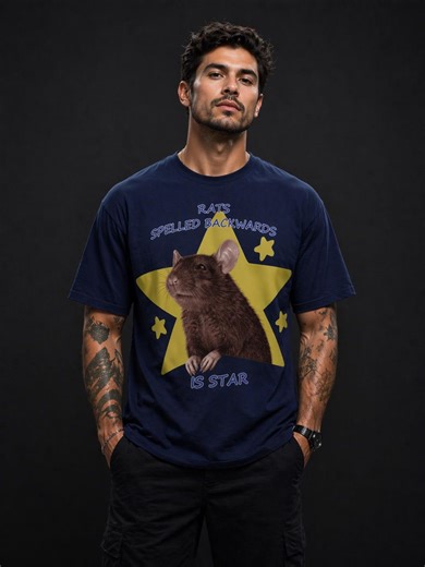 Funny Rat Shirt, Rats Spelled Backwards is Star Tee, Cute Animal Graphic Tee, Vintage Humor T-shirt, Trendy Unisex Gift - Etsy