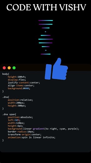 Creating Amazing DNA Helix Using HTML & CSS | #codewithvishv #coding